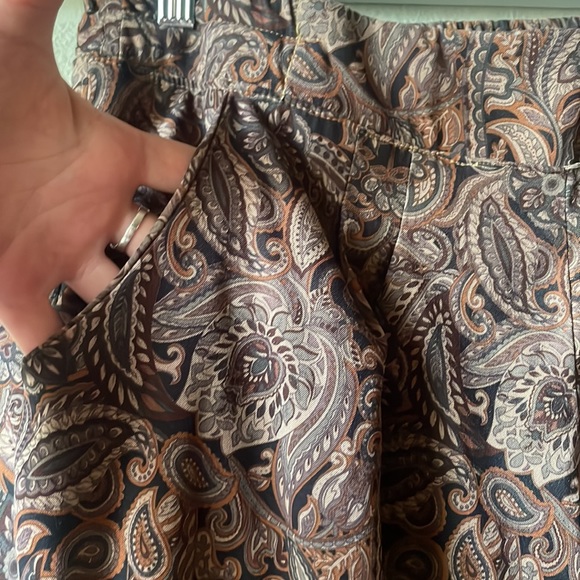 Vintage high waist paisley print jogger trousers with pockets - Picture 4 of 7